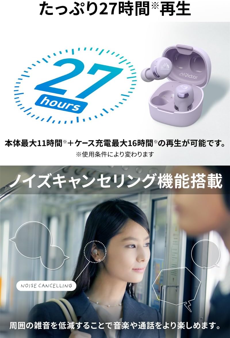 Jvc HA-A30T2-B - True Wireless Earbuds con ANC, Nero - immagine 5