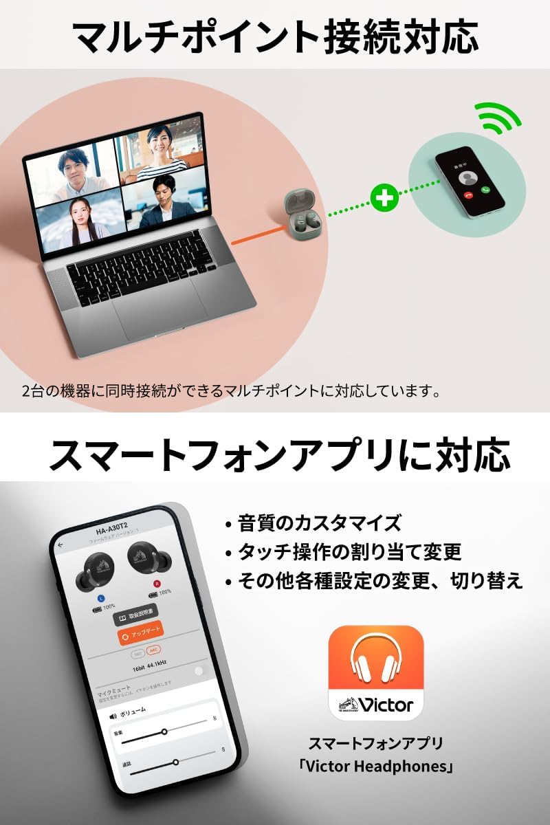 Jvc HA-A30T2-B - True Wireless Earbuds con ANC, Nero - immagine 7