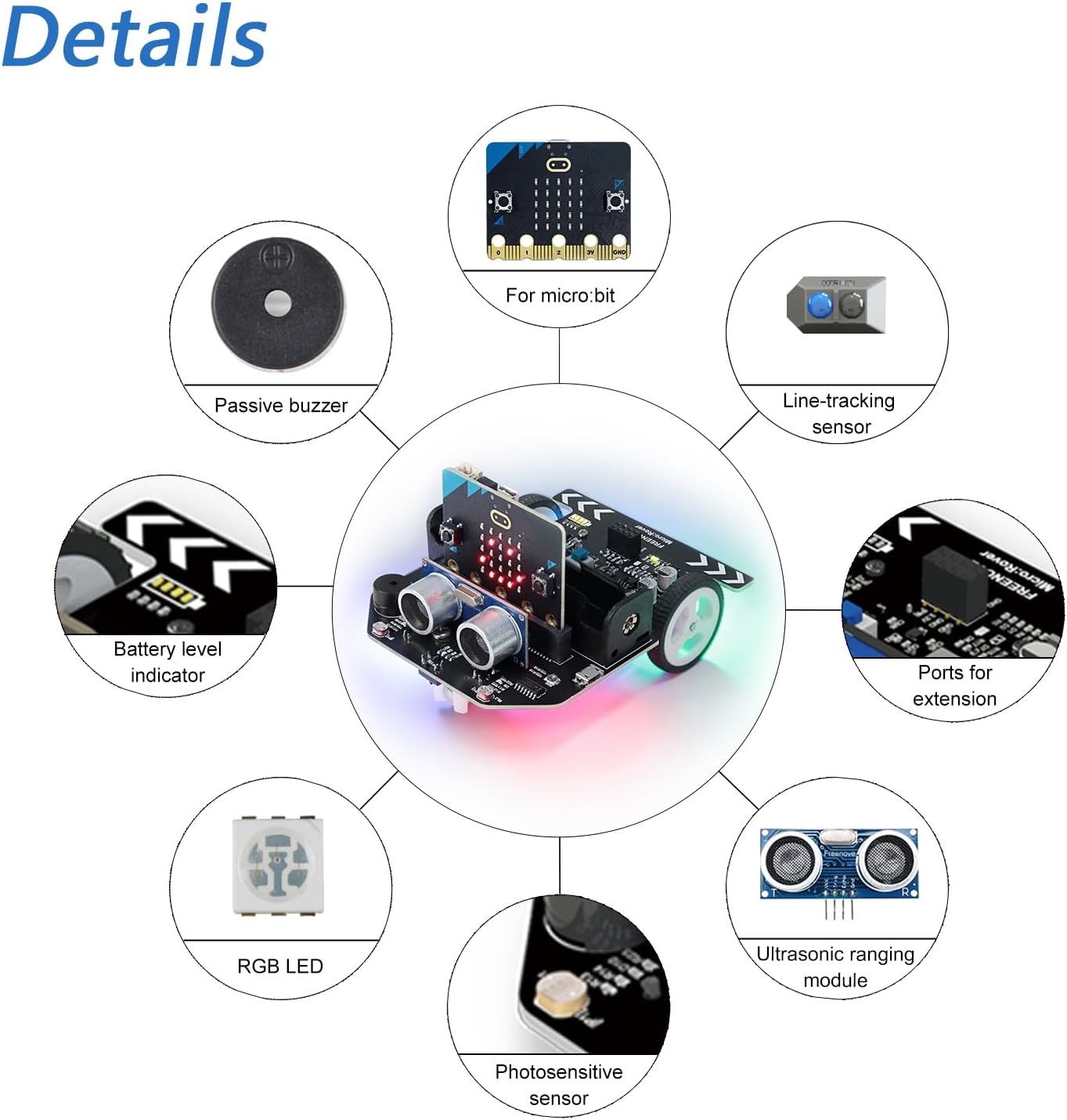 Freenove Micro:Rover Kit per BBC micro bit (V2 Incluso) - immagine 4