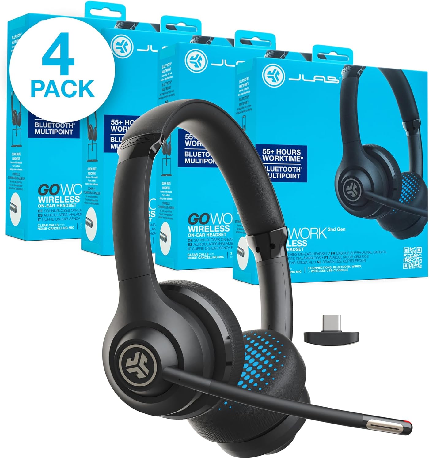 Jlab Go Work Cuffie Wireless con Microfono - immagine 1