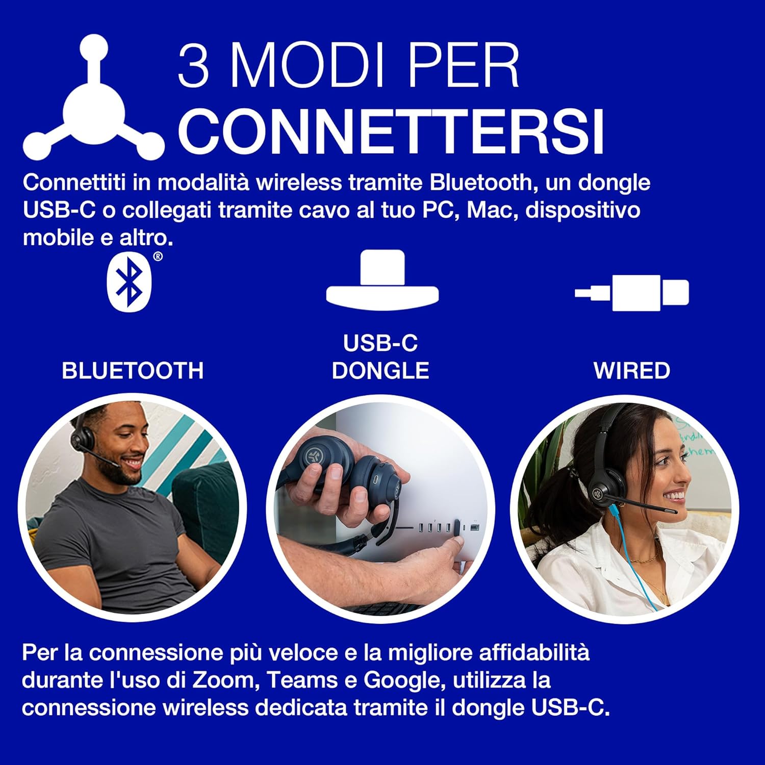Jlab Go Work Cuffie Wireless con Microfono - immagine 2