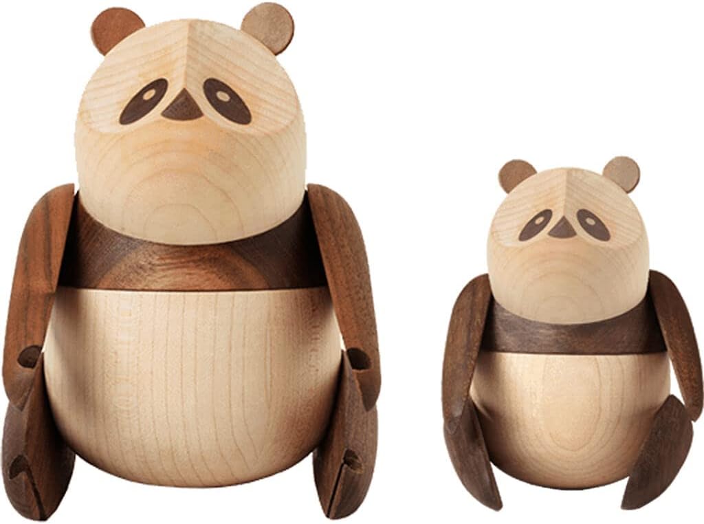 Panda - Statuetta in legno piccolo Architectmade - immagine 2
