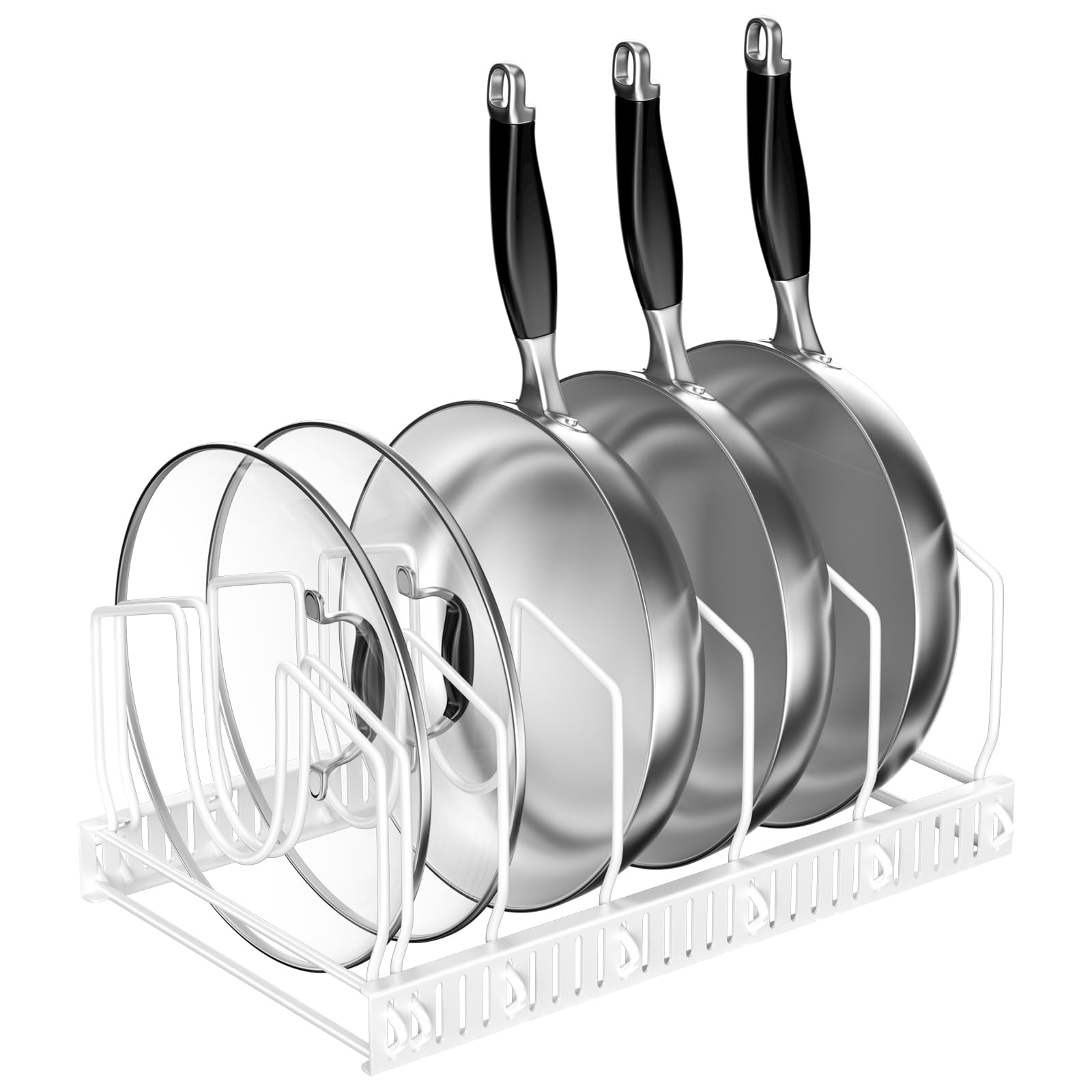 Fousenuk Porta Coperchi Pentole con 7 Scomparti Regolabili