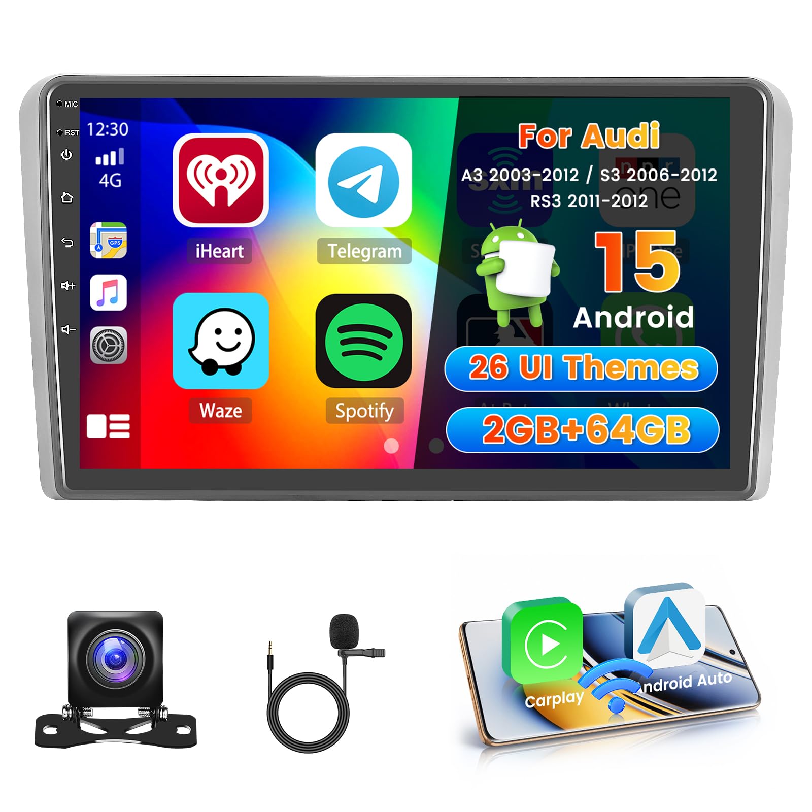 Hikity Android Autoradio 9'' per Audi A3/S3/RS3