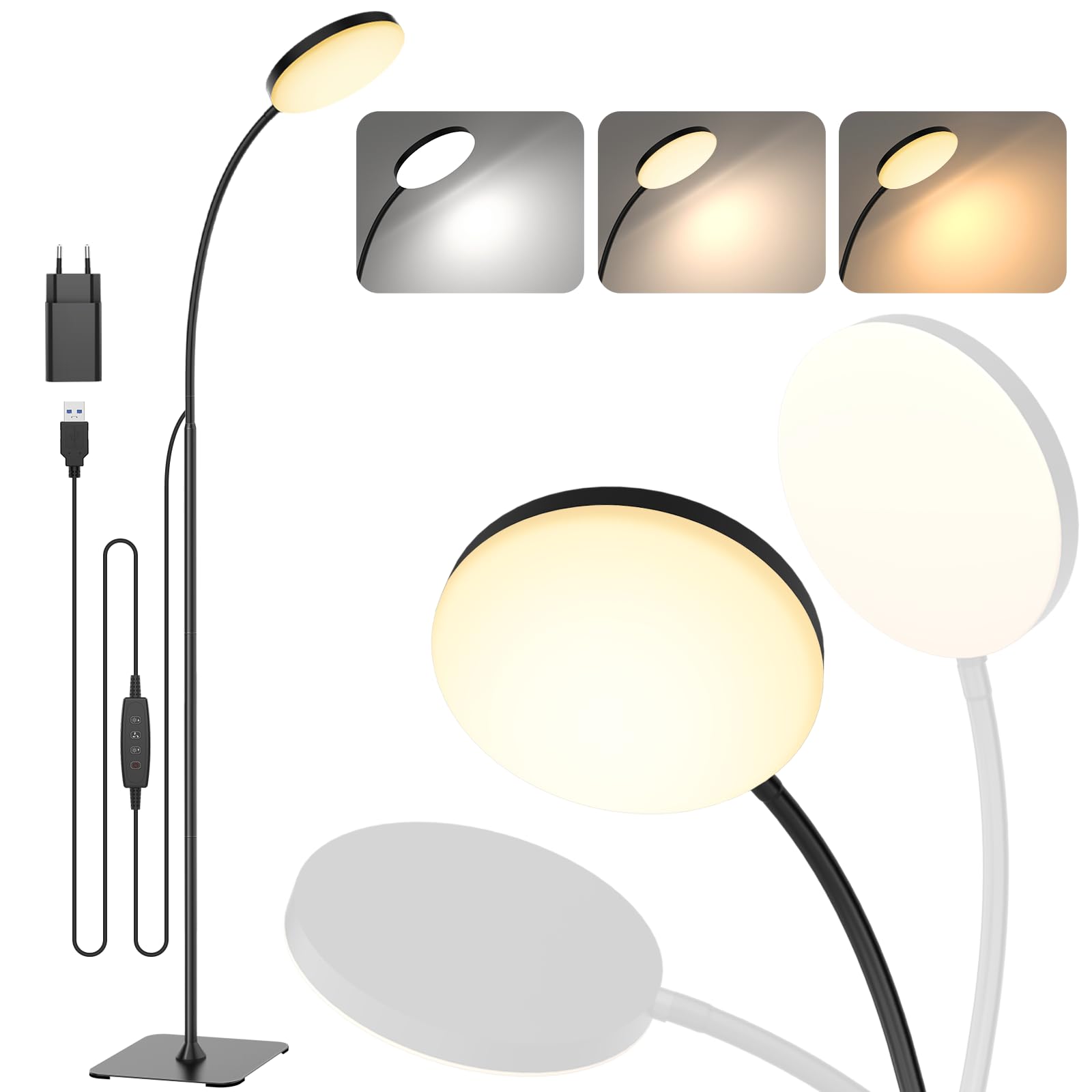 Mojimdo Lampada da Terra LED 160LED [3 Colori, 10 Luminosità]