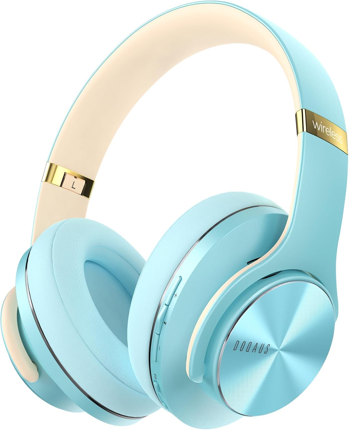 Doqaus Cuffie Wireless Bluetooth 5.3 Over Ear, Blu Cristallo - immagine 1