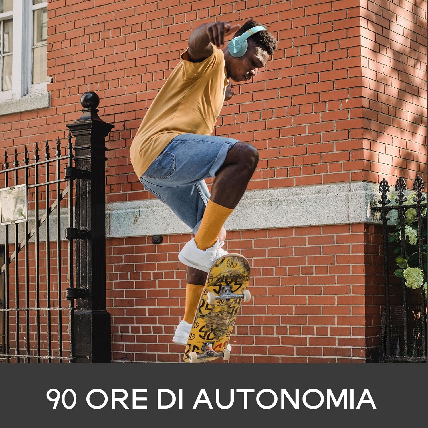 Doqaus Cuffie Wireless Bluetooth 5.3 Over Ear, Blu Cristallo - immagine 2