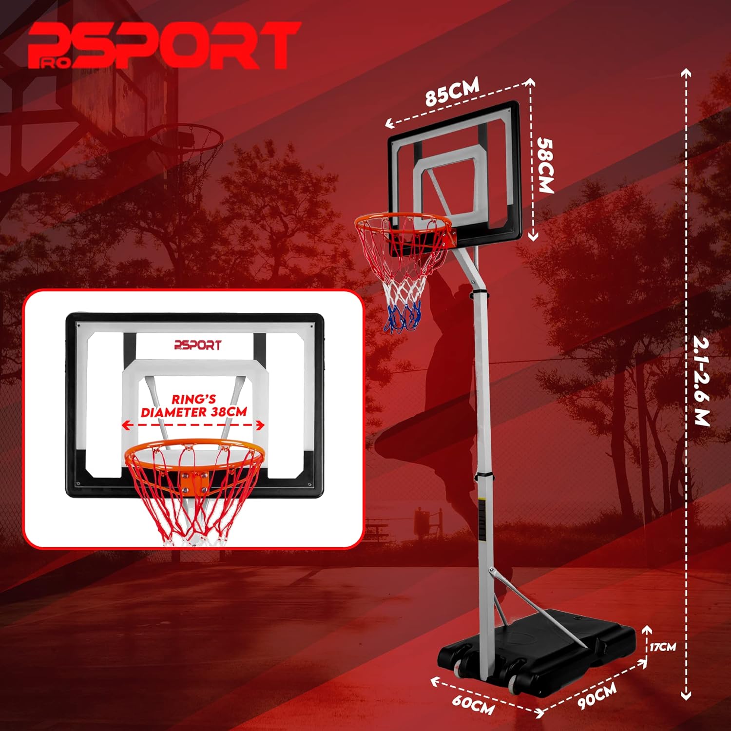 ProSport Canestro Basket Esterno Professionale 305cm - immagine 3