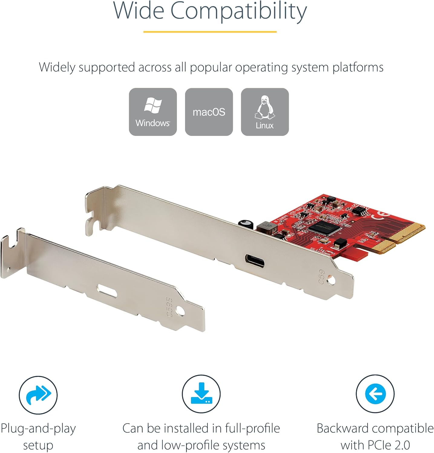 Startech.com Scheda PCIe USB 3.2 Gen 2x2 1 Porta USB-C - immagine 5