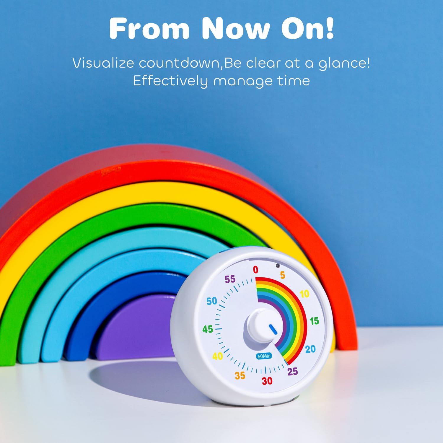 Timer Visivo per Bambini e Ufficio 60 Minuti, Bianco - immagine 2