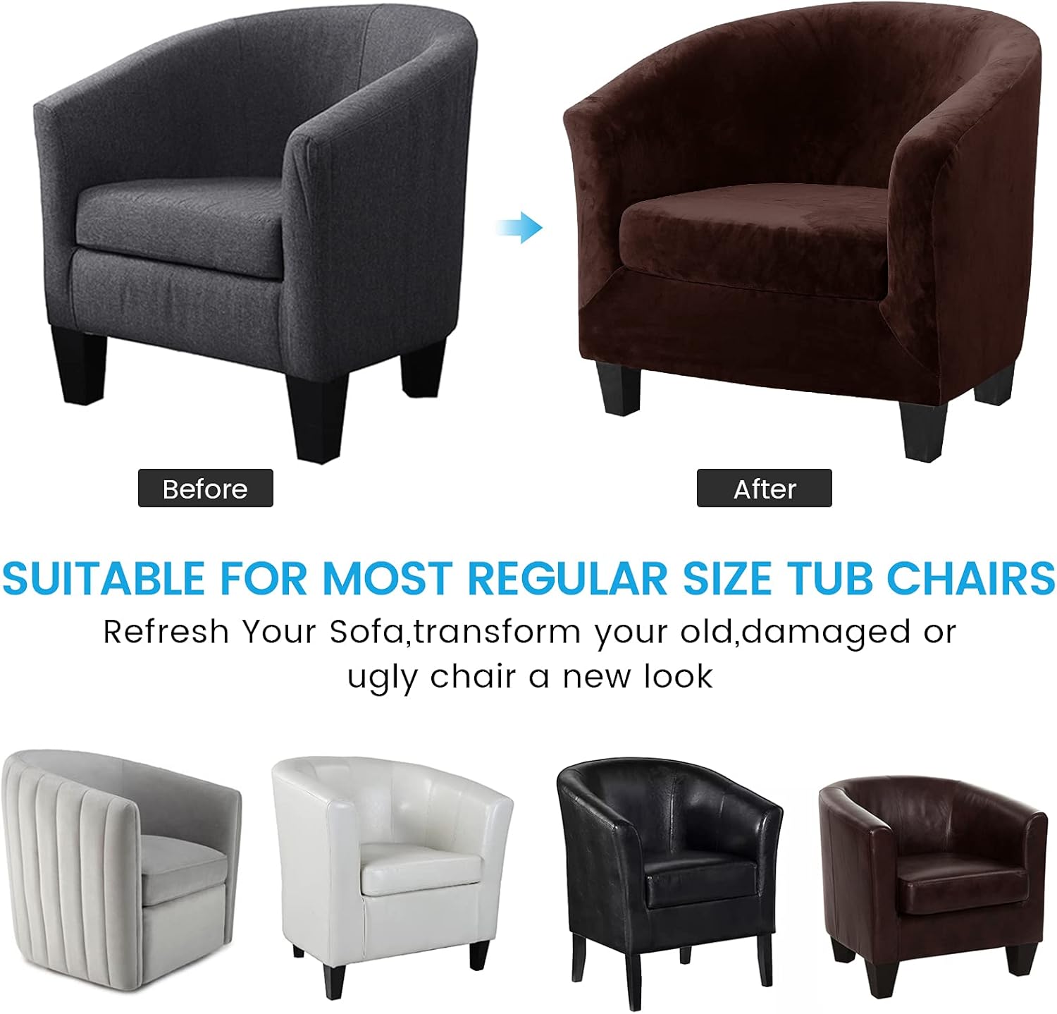 Topchances Copripoltrona Chesterfield 2 Pezzi, Velluto - immagine 4