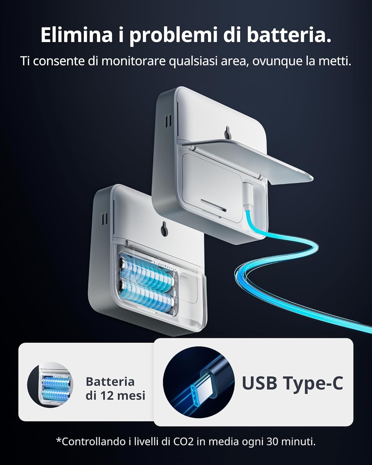 Switchbot Rilevatore CO2 Bluetooth con Termometro - immagine 7