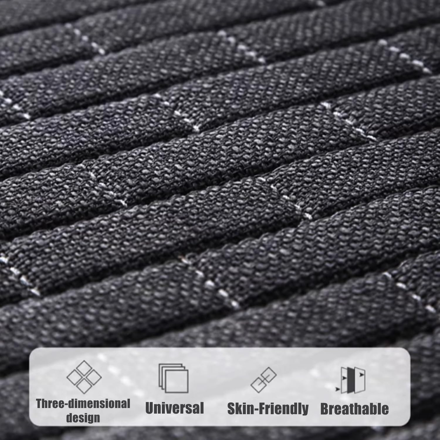 Coprisedile Auto Anteriore 2 Pezzi, Nero - immagine 3