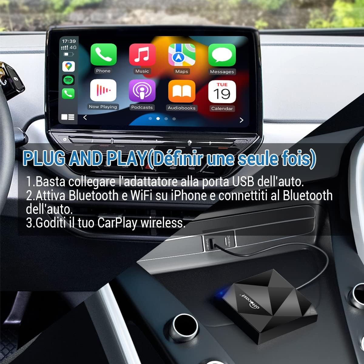 Ottocast Wireless CarPlay Adapter Dongle - immagine 4