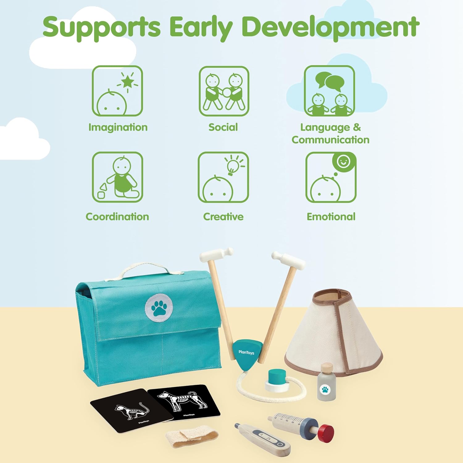 PlanToys 3490 Veterinary Set, Multiple Colour - immagine 4