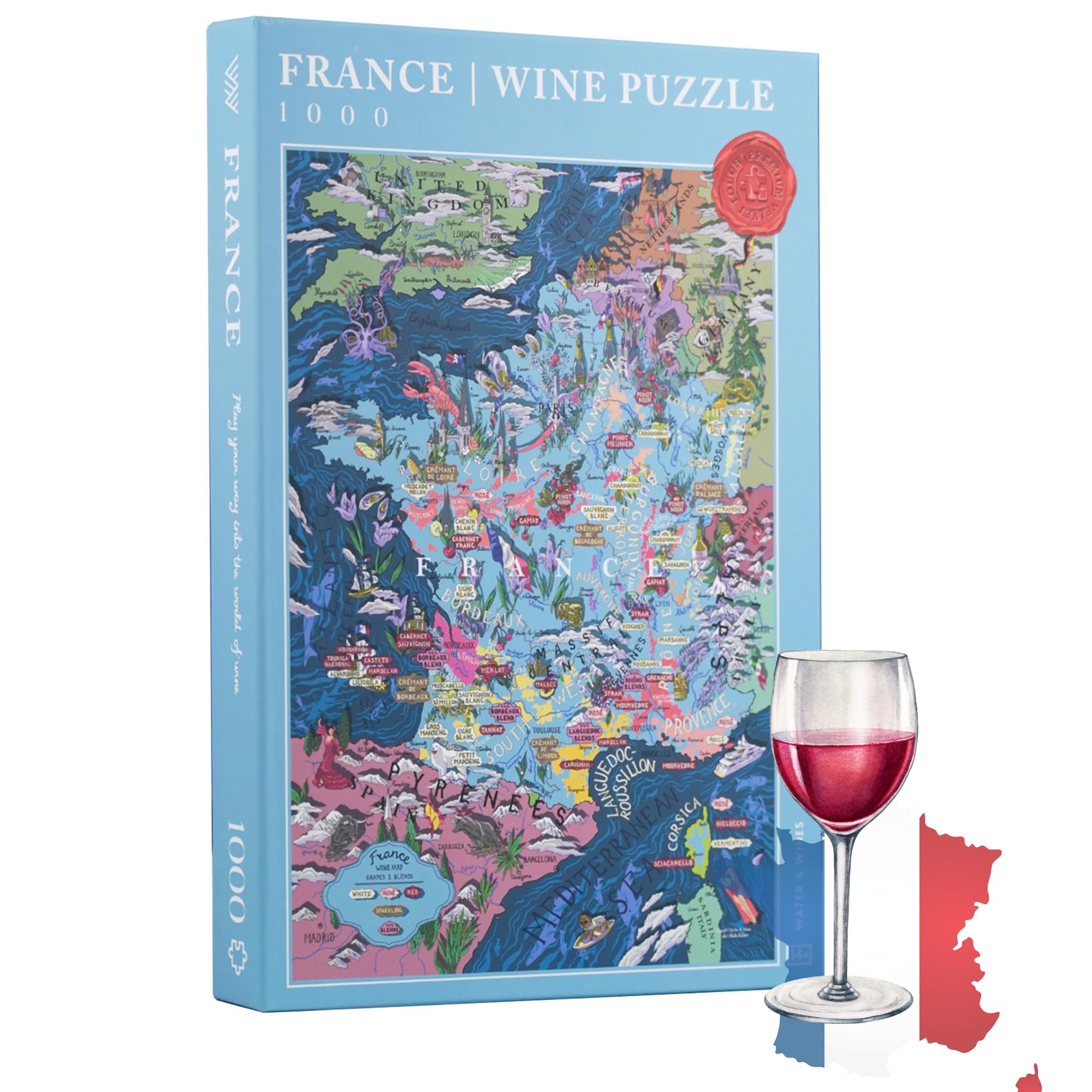 Puzzle del Vino Francese 1000 Pezzi per Adulti