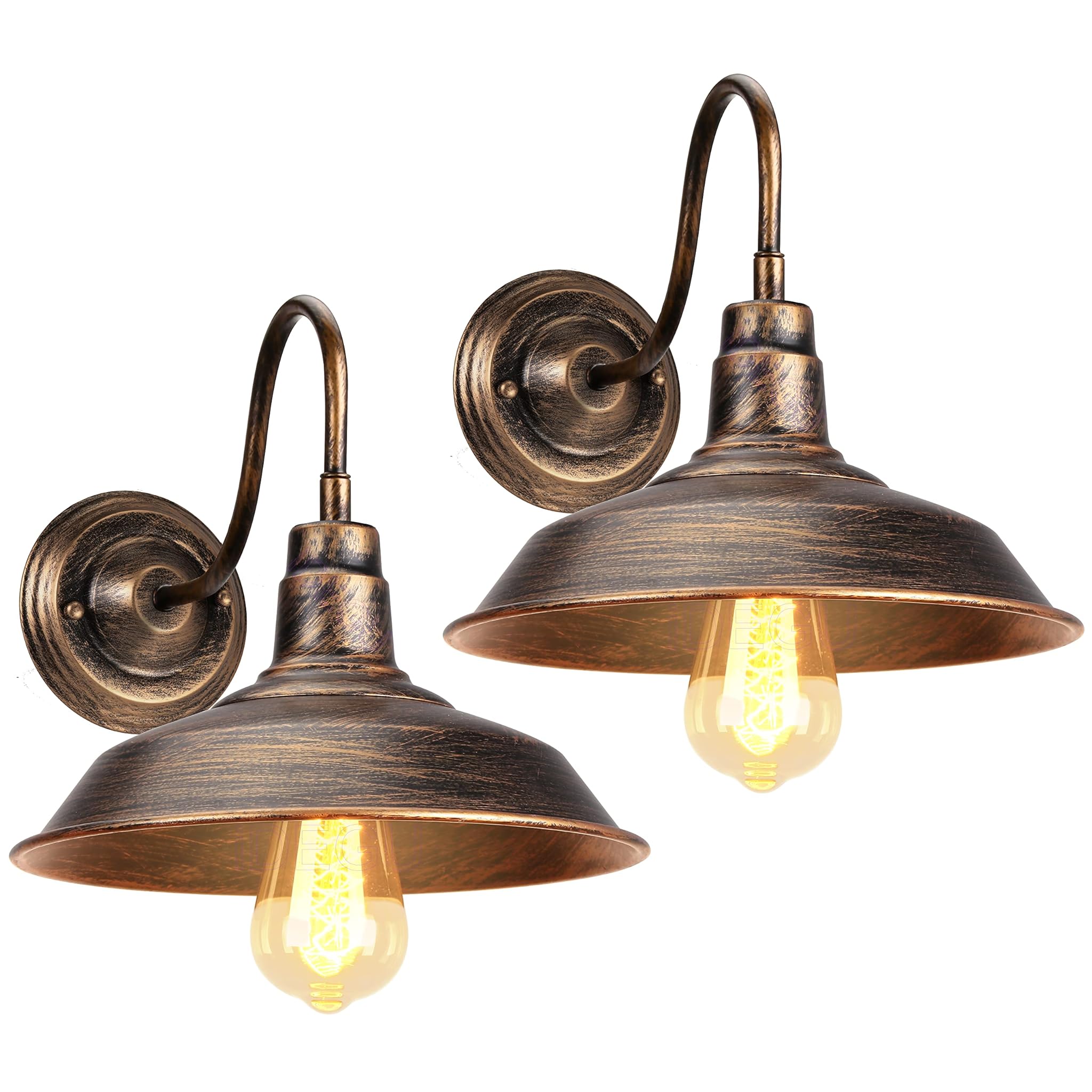 Idegu 2 Pezzi Applique da Parete Vintage Industriale 26cm