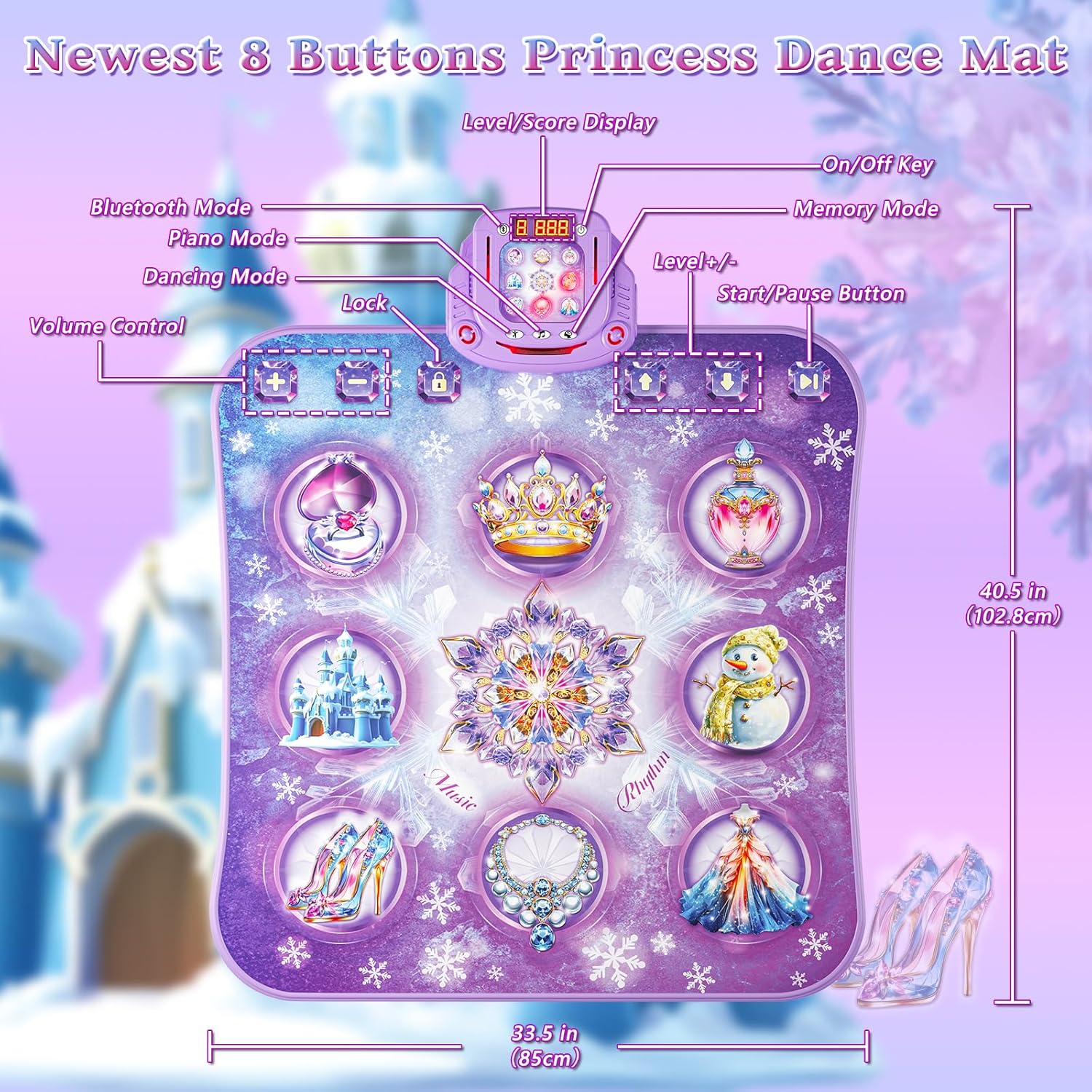 Tappetino da Ballo Bambini con Bluetooth e 4 Modalità Viola - immagine 6