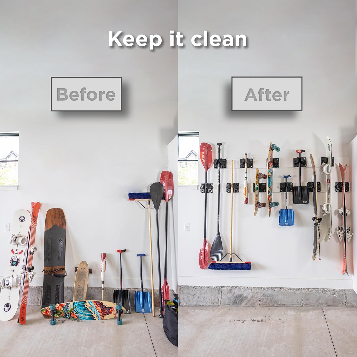 Gravity Grabber Ultimate Ski & Snowboard Wall Storage Rack - immagine 3