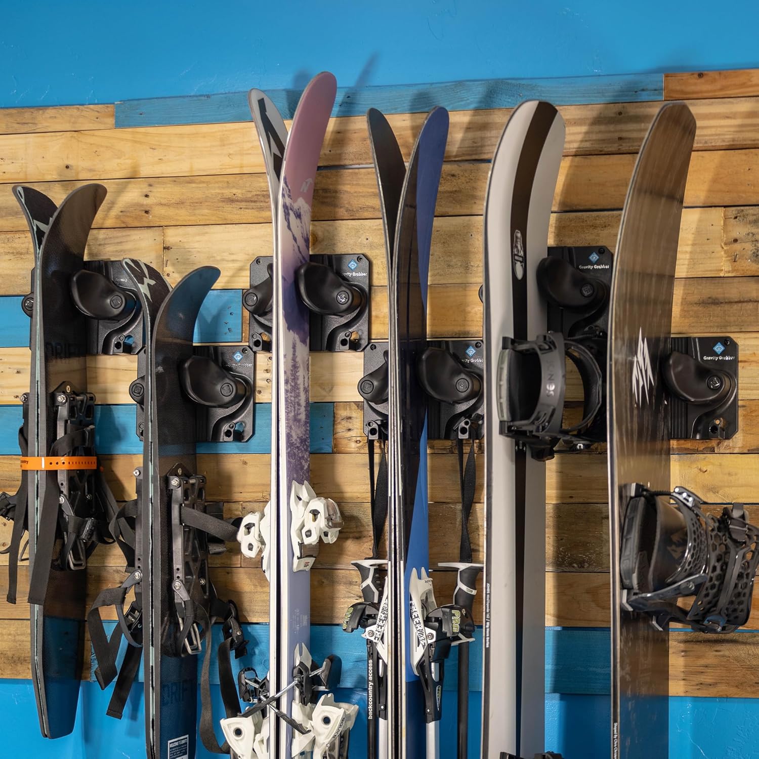 Gravity Grabber Ultimate Ski & Snowboard Wall Storage Rack - immagine 7