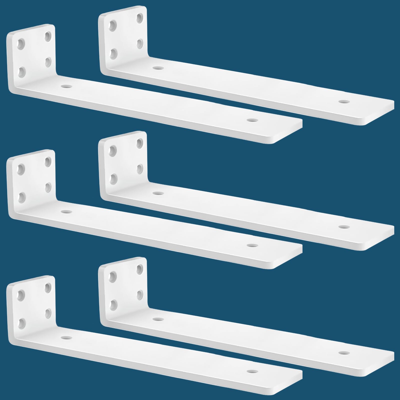 Mloqi 6 Pezzi Reggimensola Industrial Pesanti Bianco 30 cm