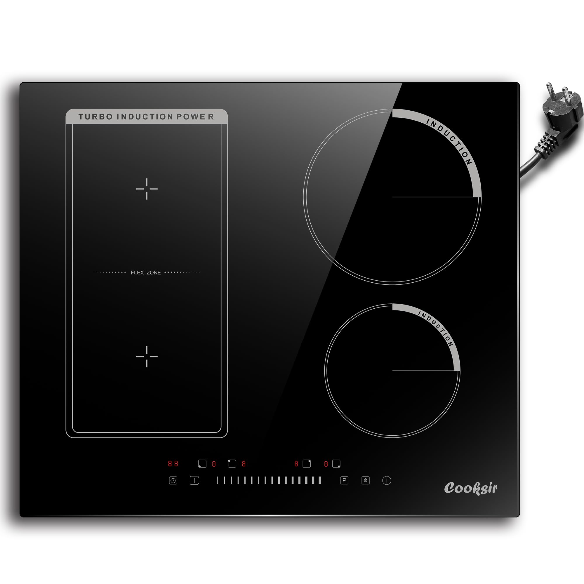 Cooksir Piano Cottura Induzione 4 Fuochi 59cm, 3500W