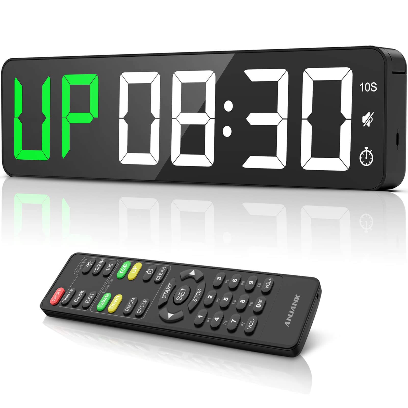 Fitness Timer Digitale LED 15" da Parete, Bianco