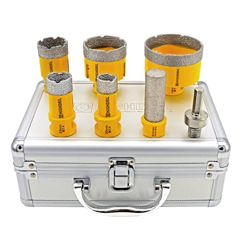 Highdril Kit 7 Punte Diamantate per Piastrelle
