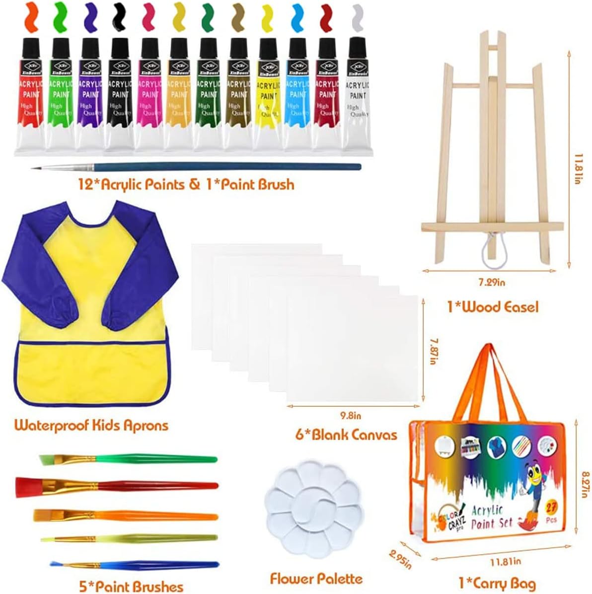 Set da Pittura per Bambini 27 Pezzi - immagine 2