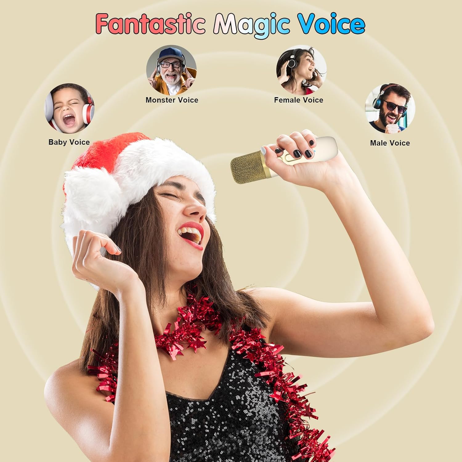 Bonaok Microfono Karaoke Bluetooth per Bambini e Adulti - immagine 5