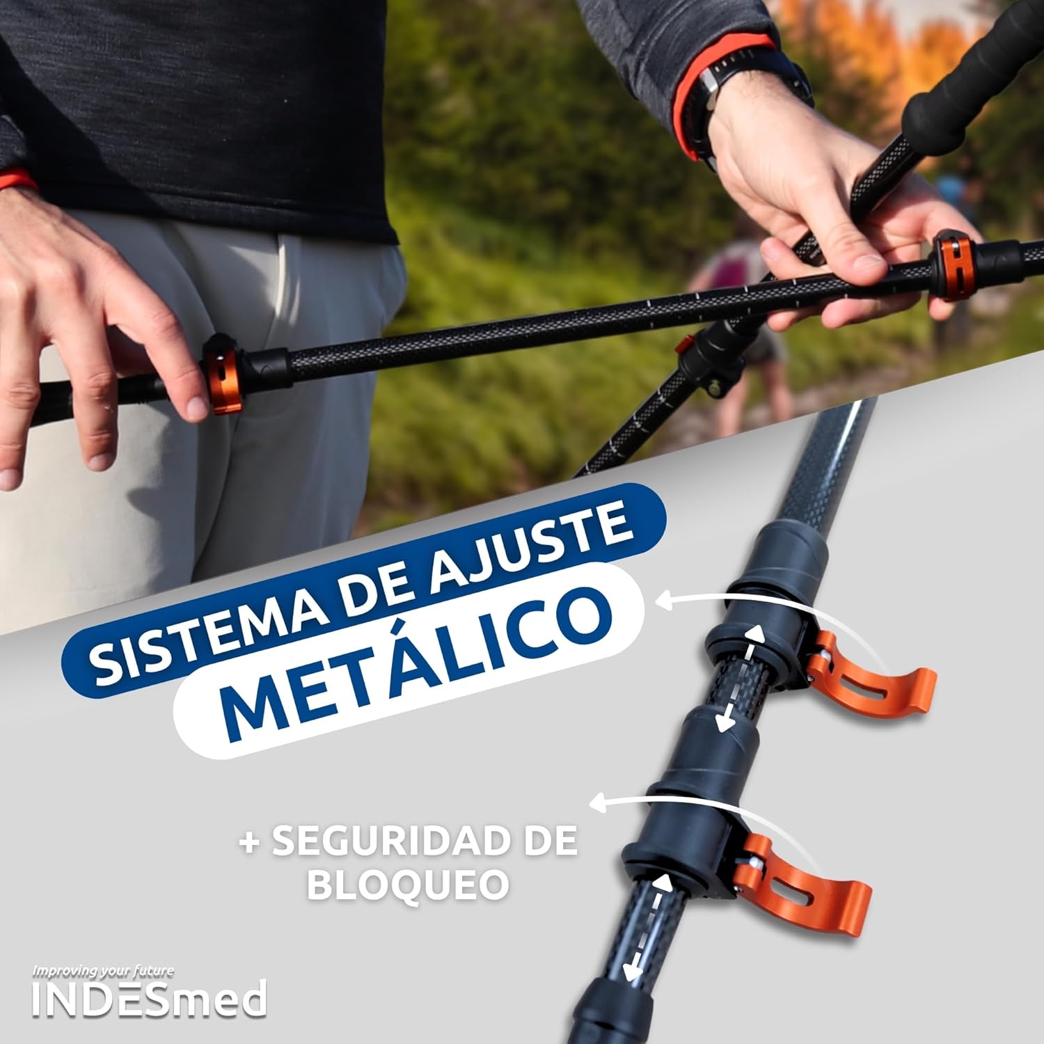 Indesmed Bastoni da Trekking 100% Fibra di Carbonio - immagine 3