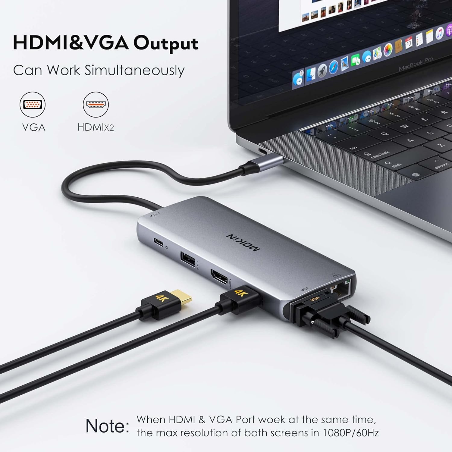 Docking Station USB-C 11 in 1 con Doppio HDMI e VGA - immagine 7