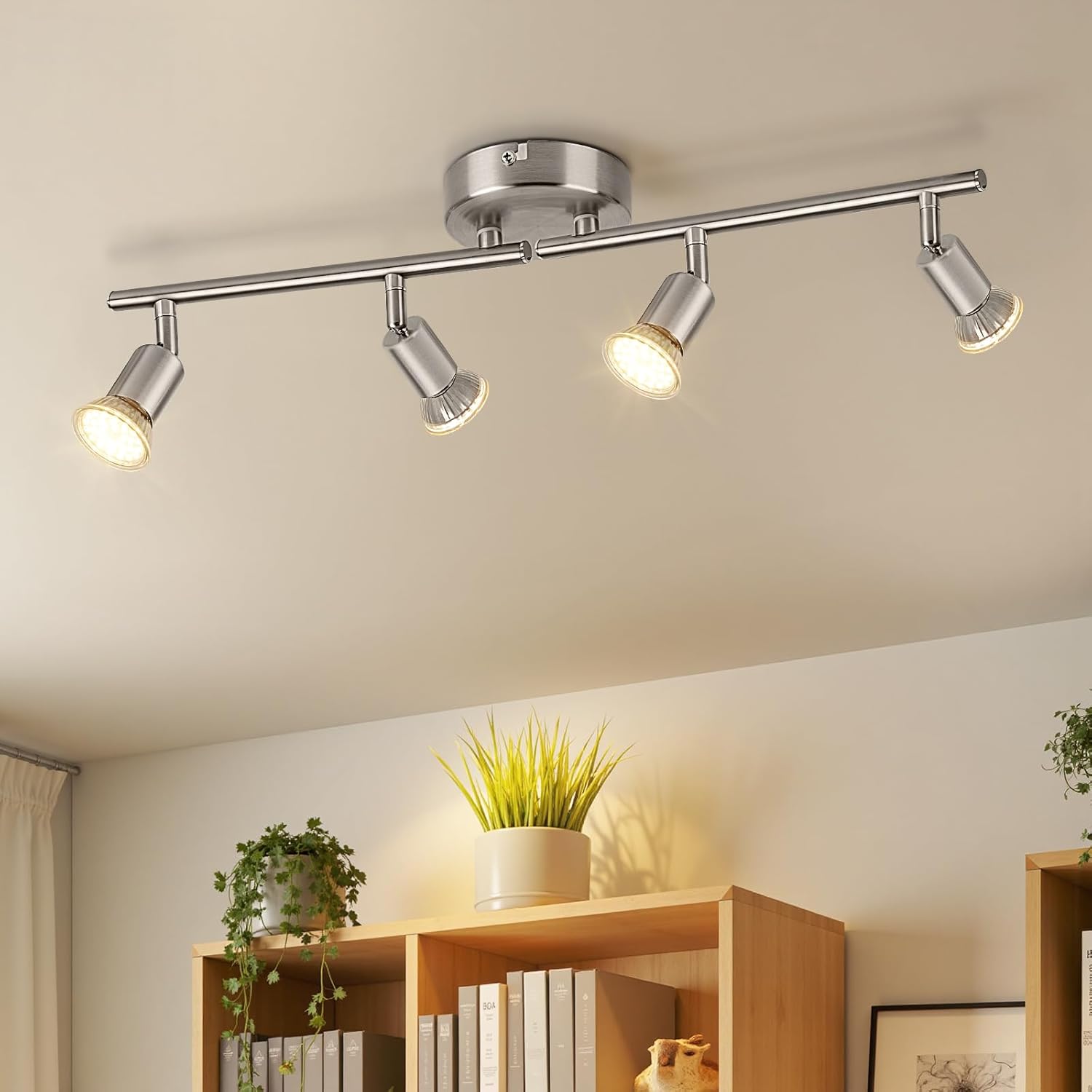 Binario Faretti Soffitto Orientabile GU10 4 Luci - immagine 1