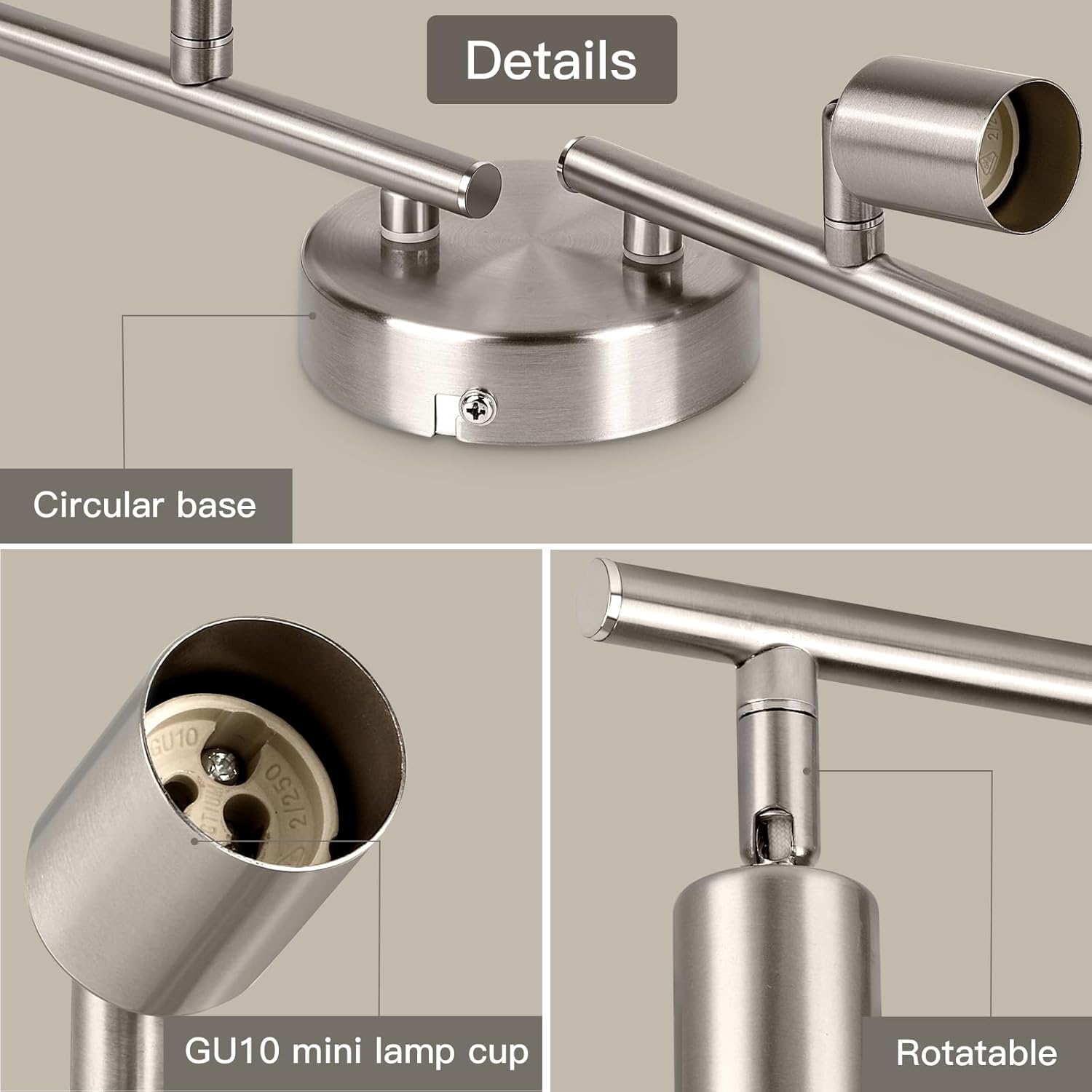 Binario Faretti Soffitto Orientabile GU10 4 Luci - immagine 4