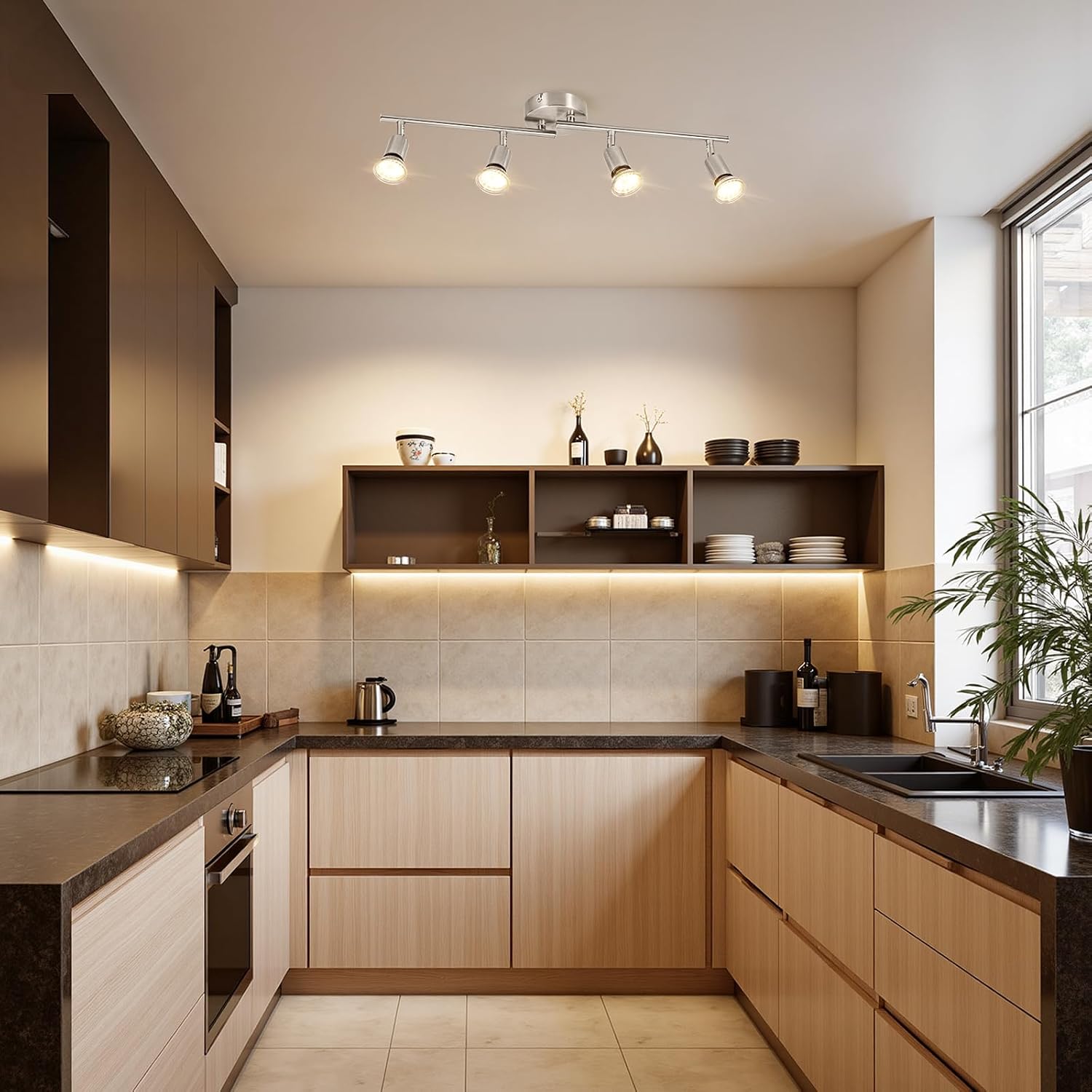 Binario Faretti Soffitto Orientabile GU10 4 Luci - immagine 6