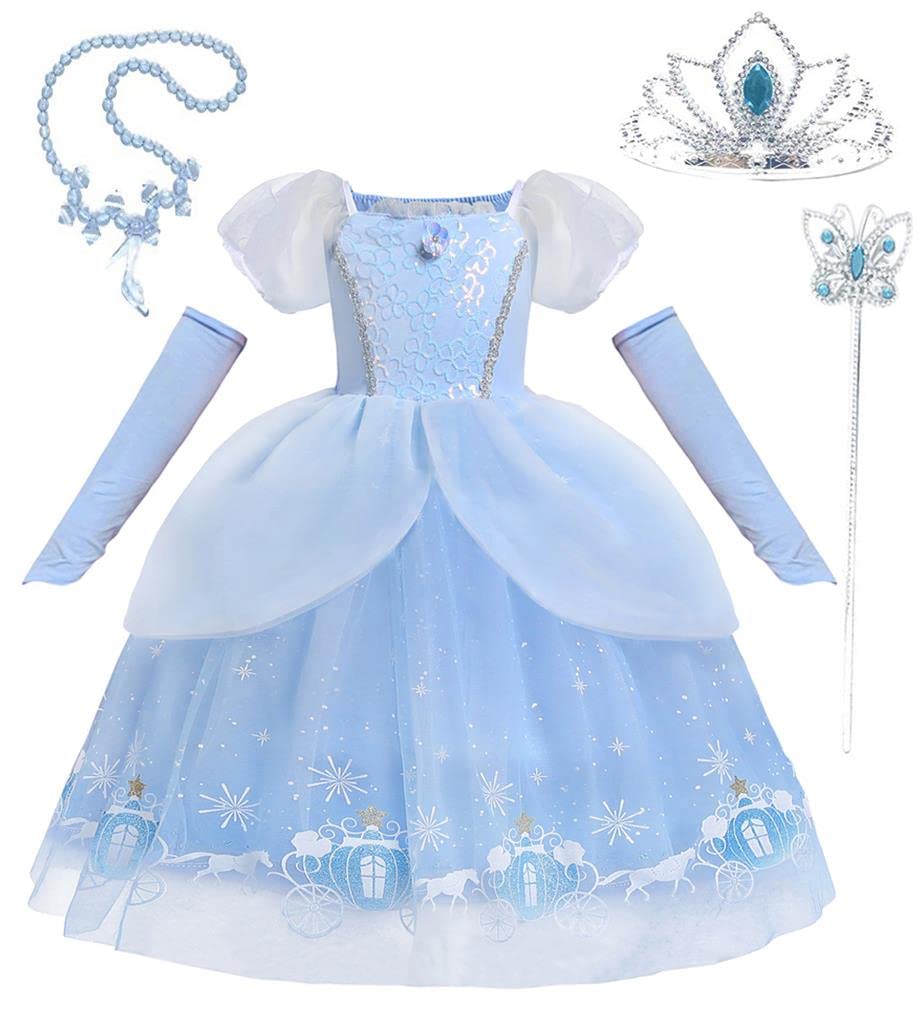 Lito Angels Vestito Costume Principessa Cenerentola Blu