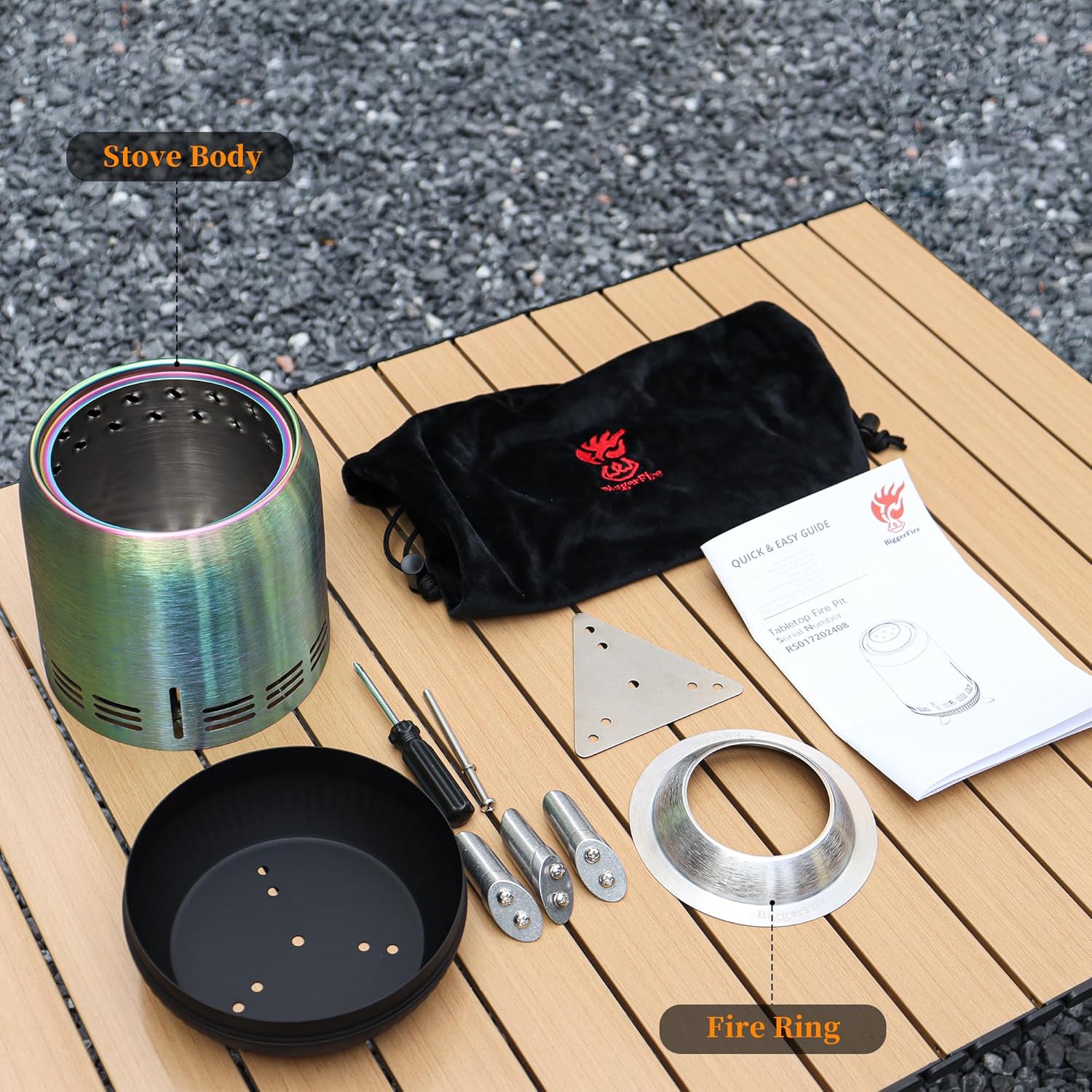 Biggerfire Braciere Portatile da Tavolo Senza Fumo - immagine 4