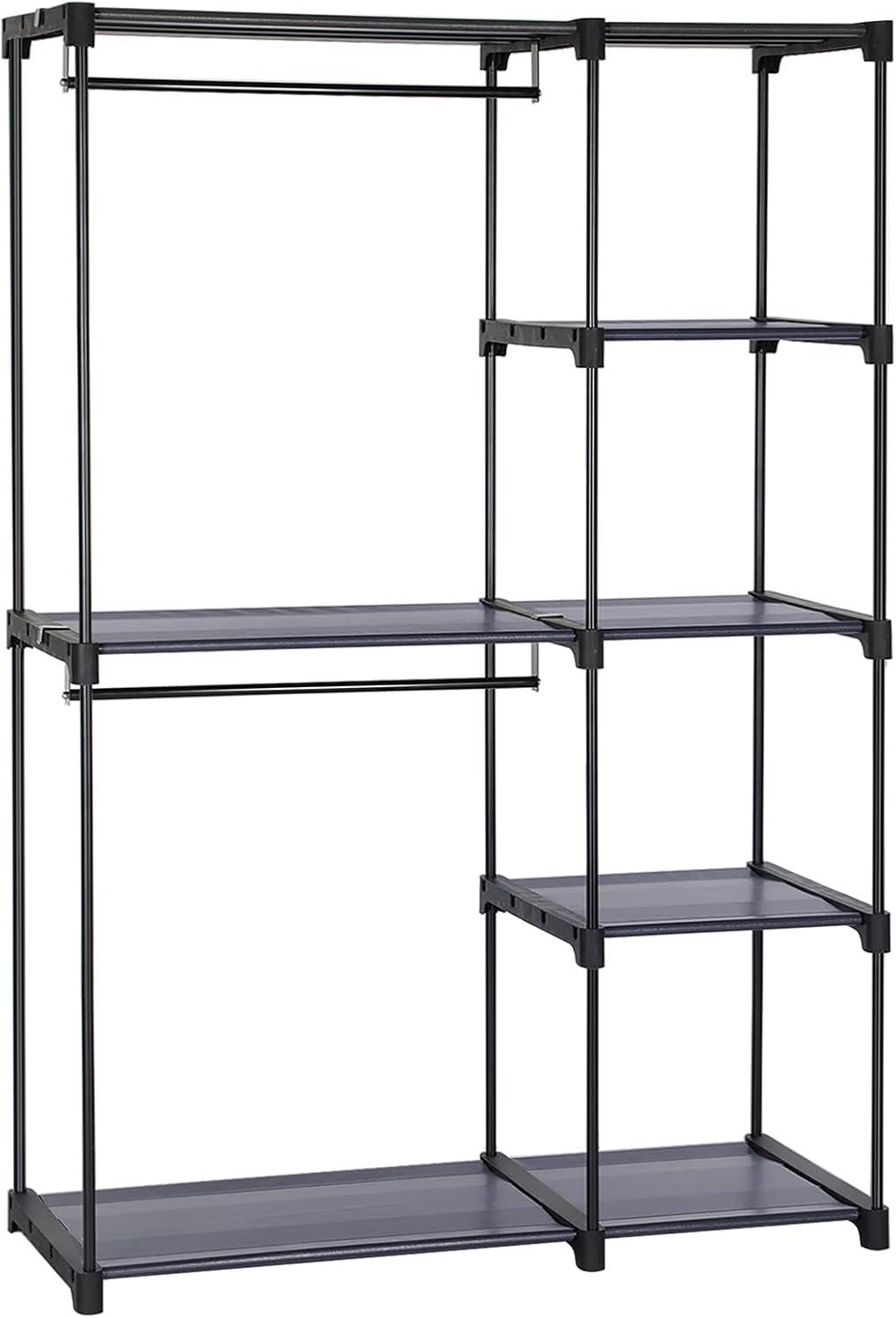 Songmics Armadio Portatile con Ripiani 112x43x165cm, Grigio - immagine 1
