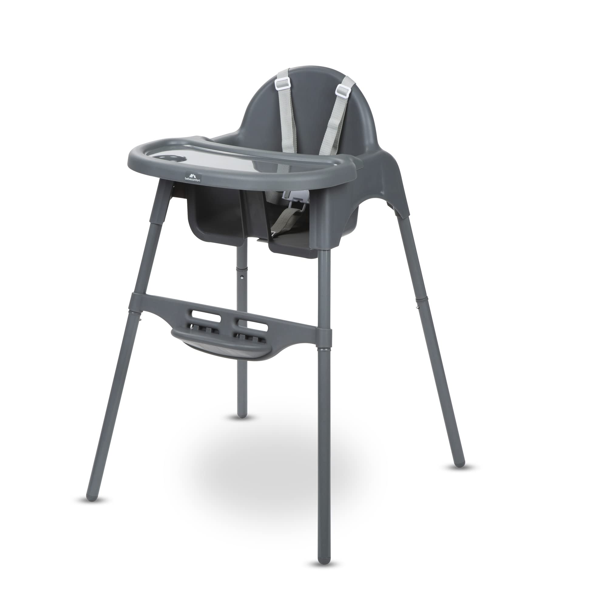 Bebeconfort Meely - Seggiolone Pappa Portatile 2 in 1, Dark Grey