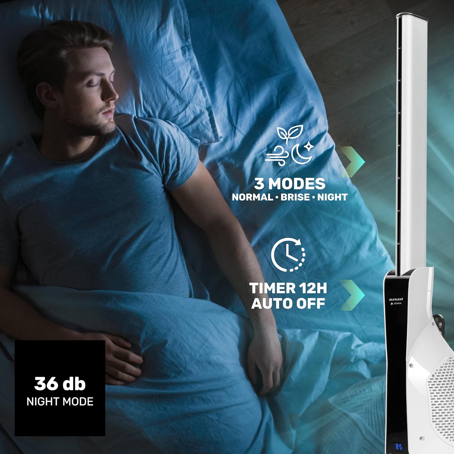 Taurus, Babel Invisible, Ventilatore a torre, reversibile, Bianco e nero - immagine 6