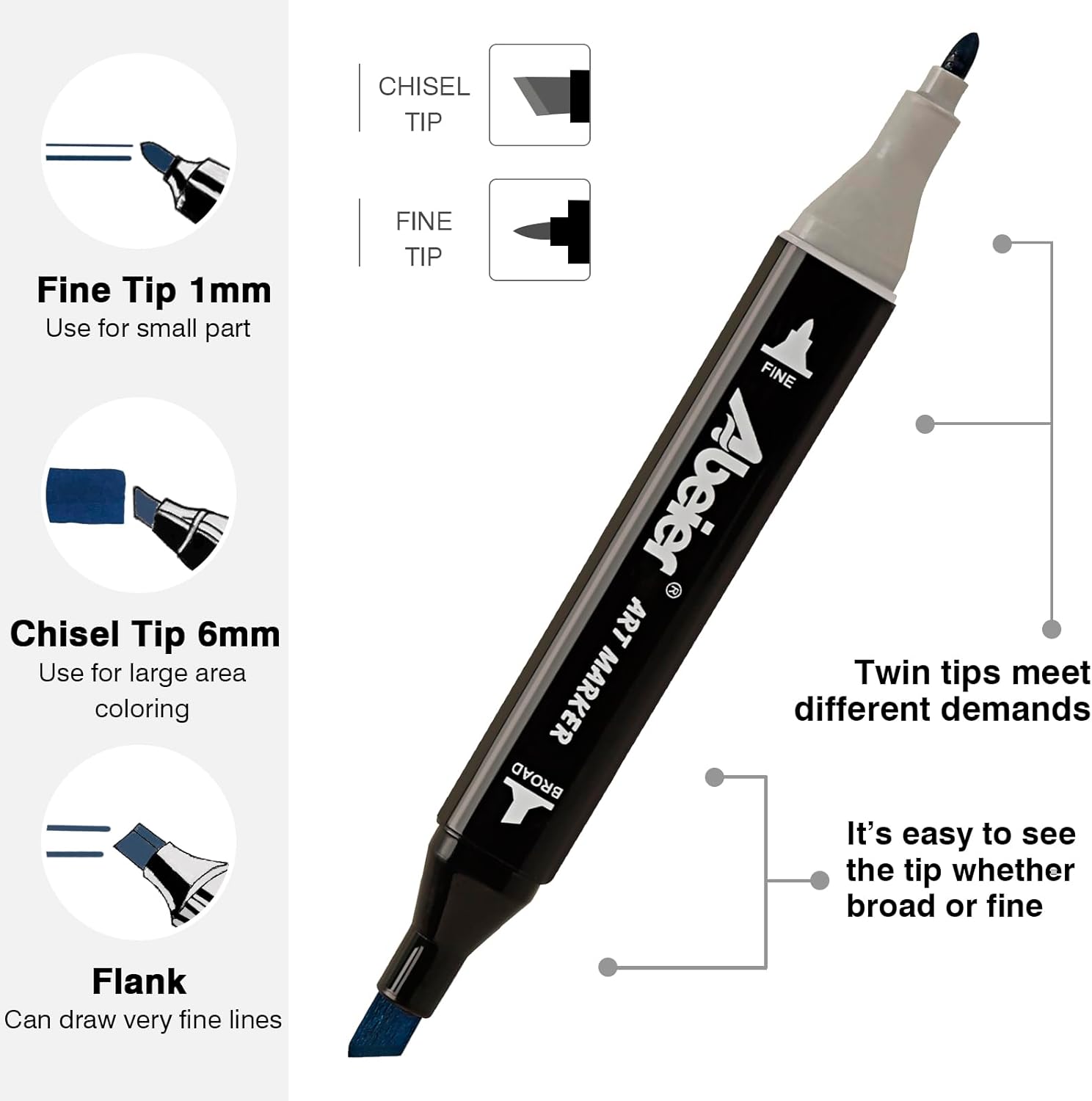 Pennarelli Punta Marcatori Doppia Punta 168 Colori - immagine 2