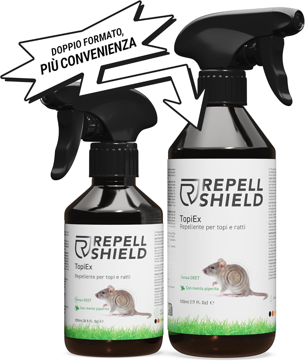 Repellshield Spray Repellente Topi Naturale 500ml - immagine 2