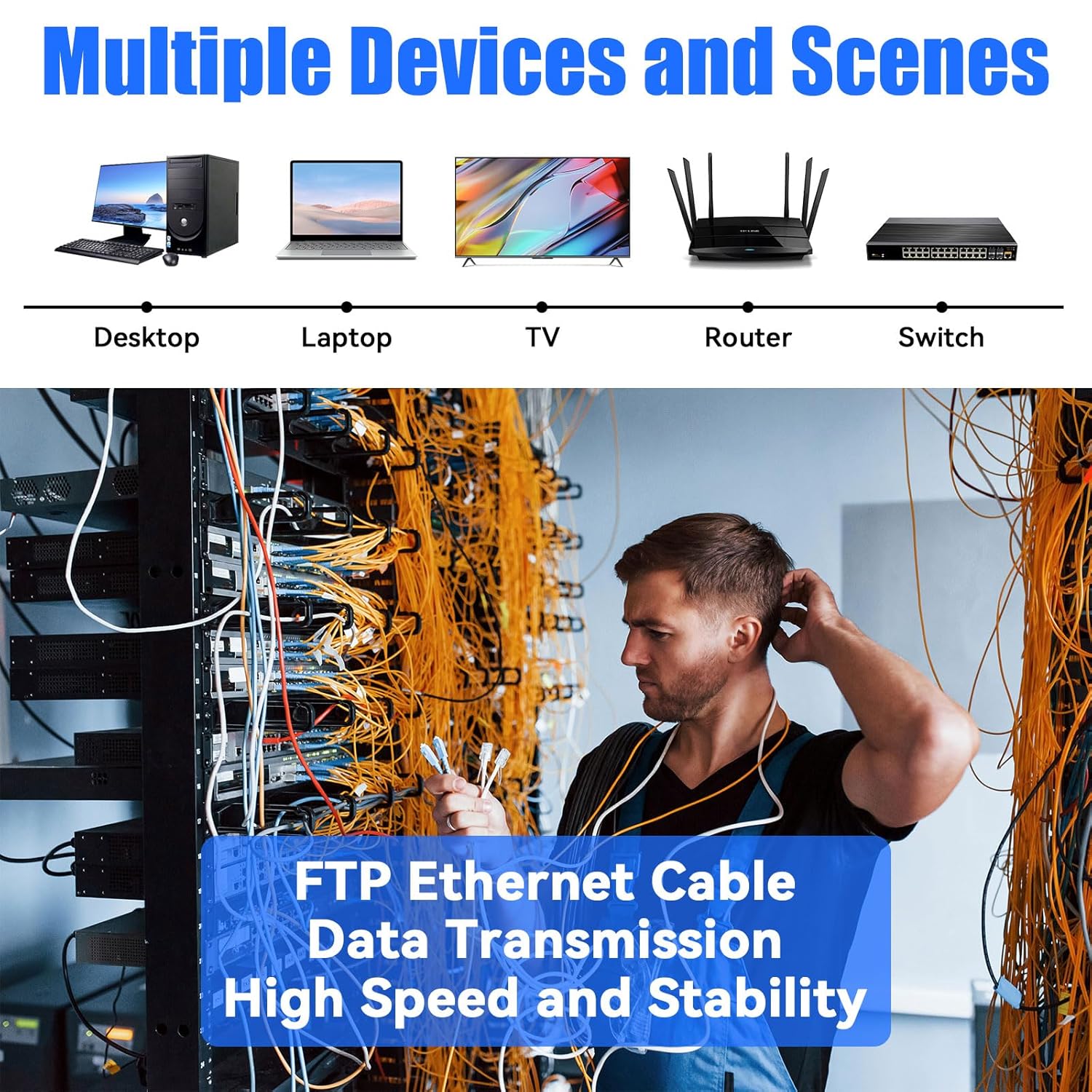 Cavo Ethernet 50 Metri Esterni FTP AWG23 CCA CAT6 - immagine 6