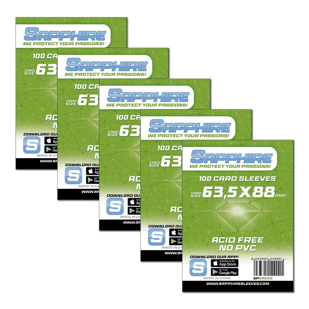 Red Glove - 5 Pack 100 Sapphire Sleeves Green