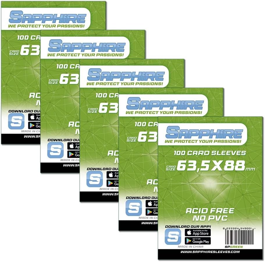 Red Glove - 5 Pack 100 Sapphire Sleeves Green - immagine 1