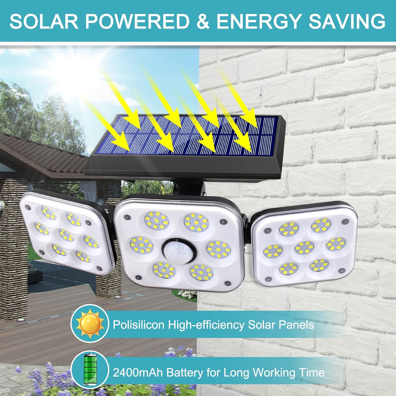 SMY Set 2 Lampade Solari Esterno 138 LED IP65 - immagine 2