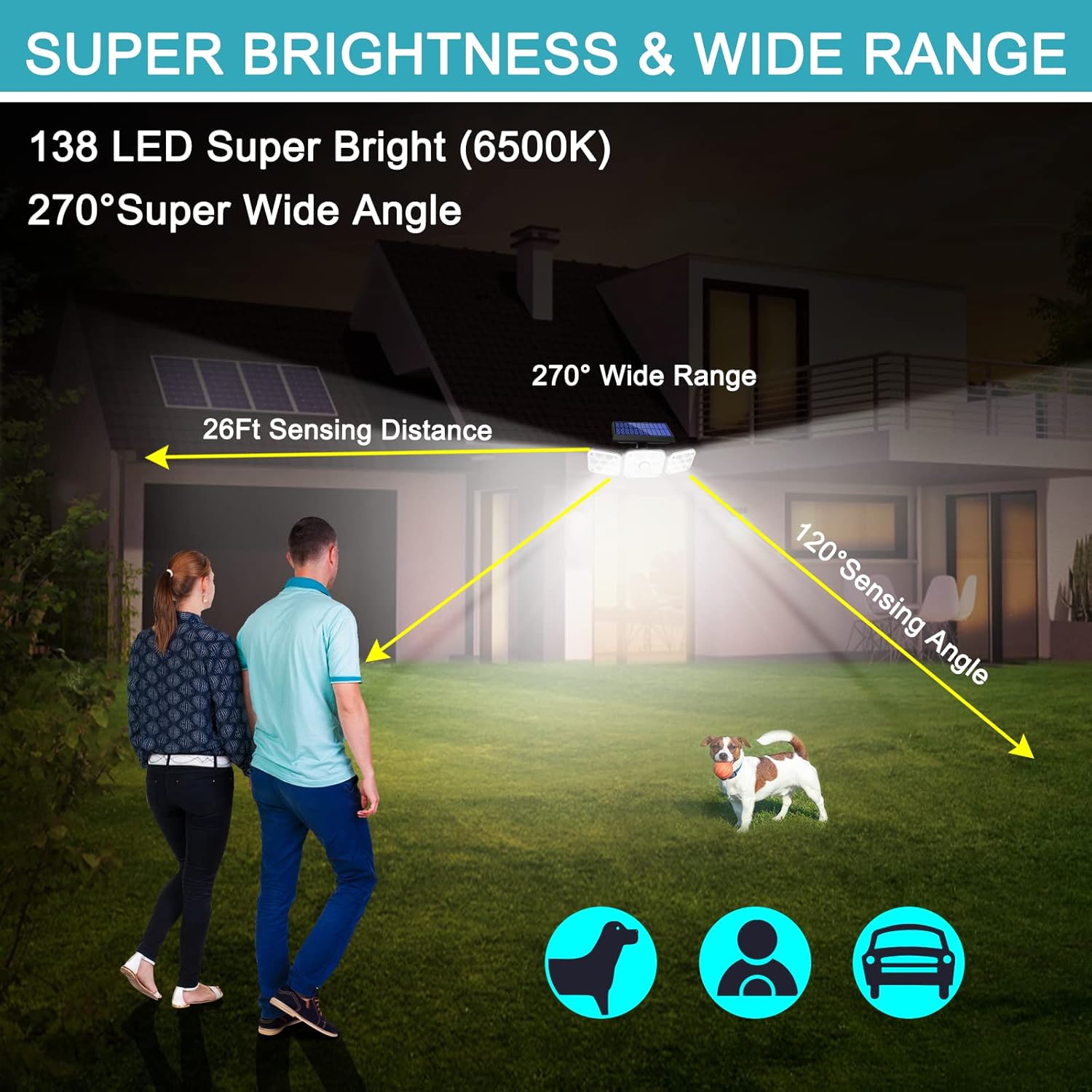 SMY Set 2 Lampade Solari Esterno 138 LED IP65 - immagine 3