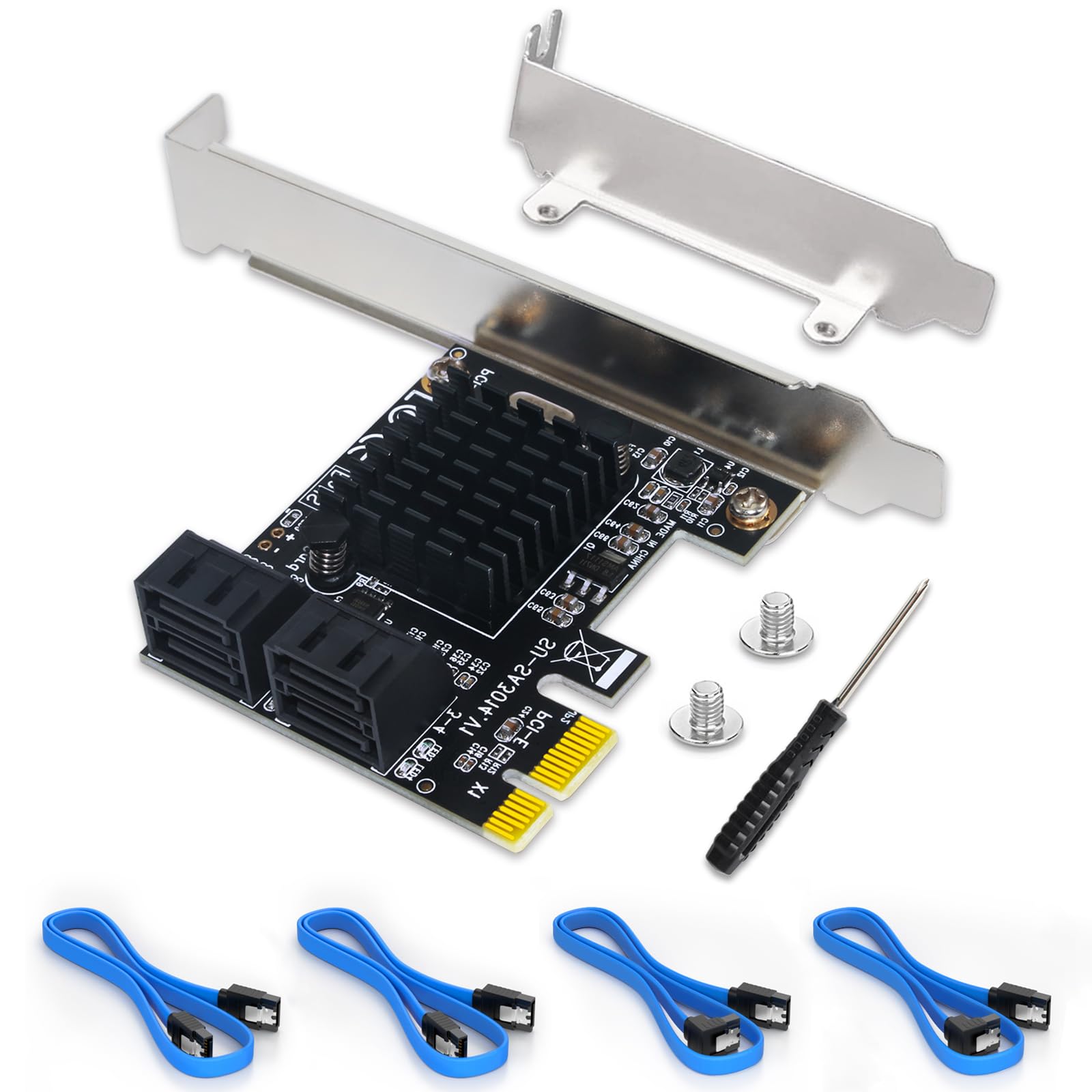 Scheda Espansione Controller SATA 3.0 a 4 Porte PCIe