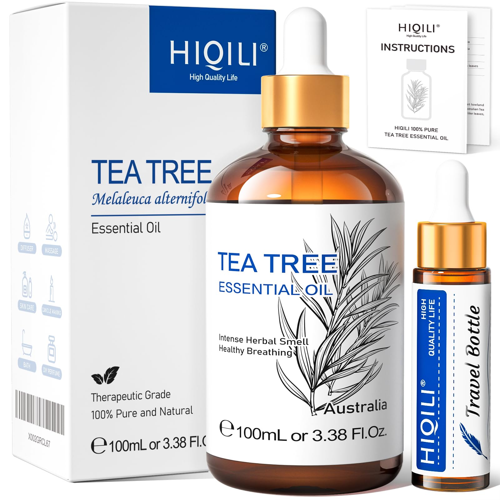 Hiqili Olio Essenziale Tea Tree 100ML - 100% Naturale