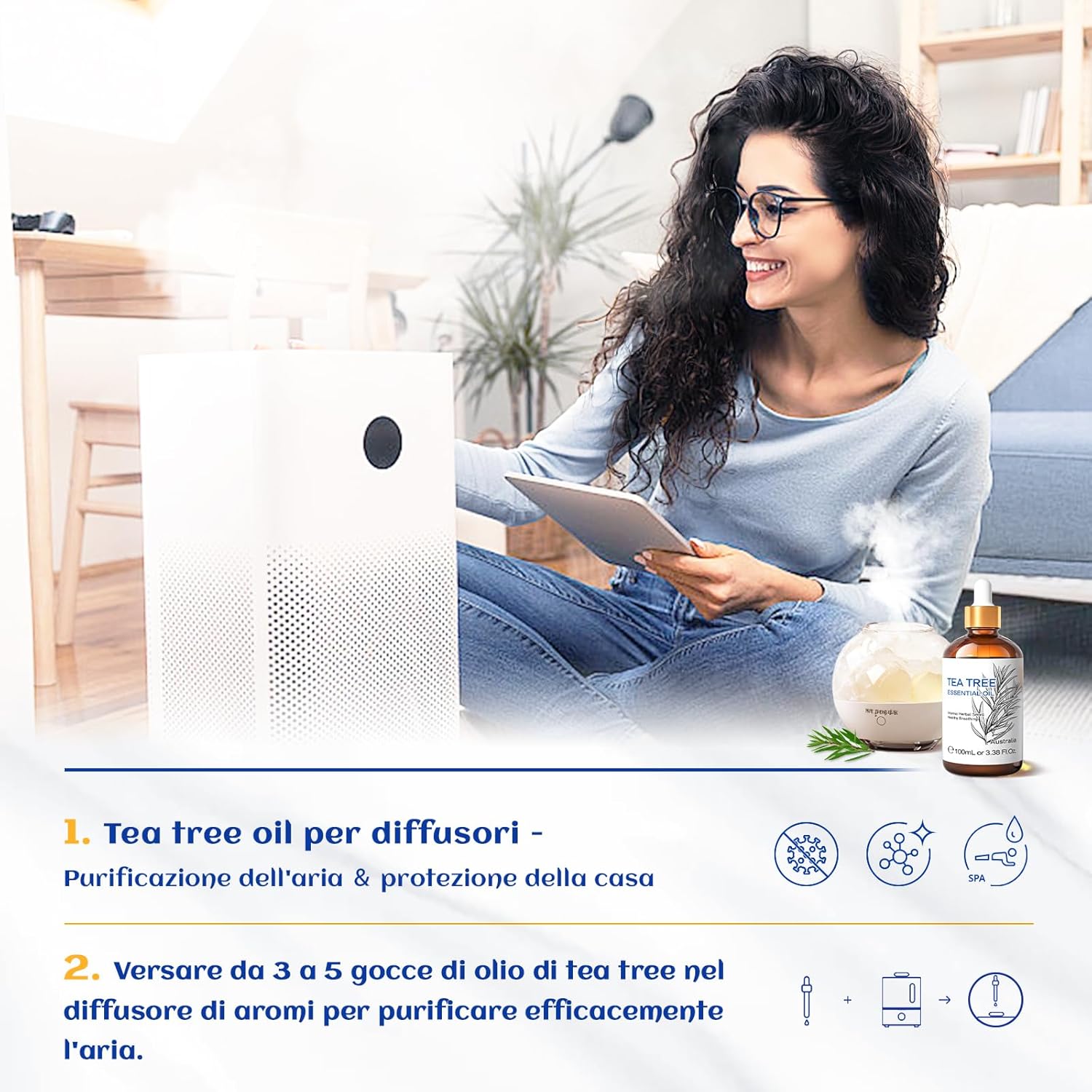 Hiqili Olio Essenziale Tea Tree 100ML - 100% Naturale - immagine 4